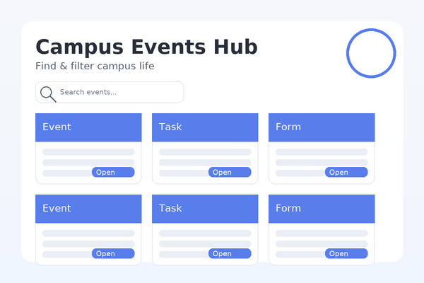 Campus Events Hub UI preview